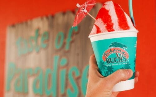 Bahama Bucks Sno with Taste of Paradise Sign