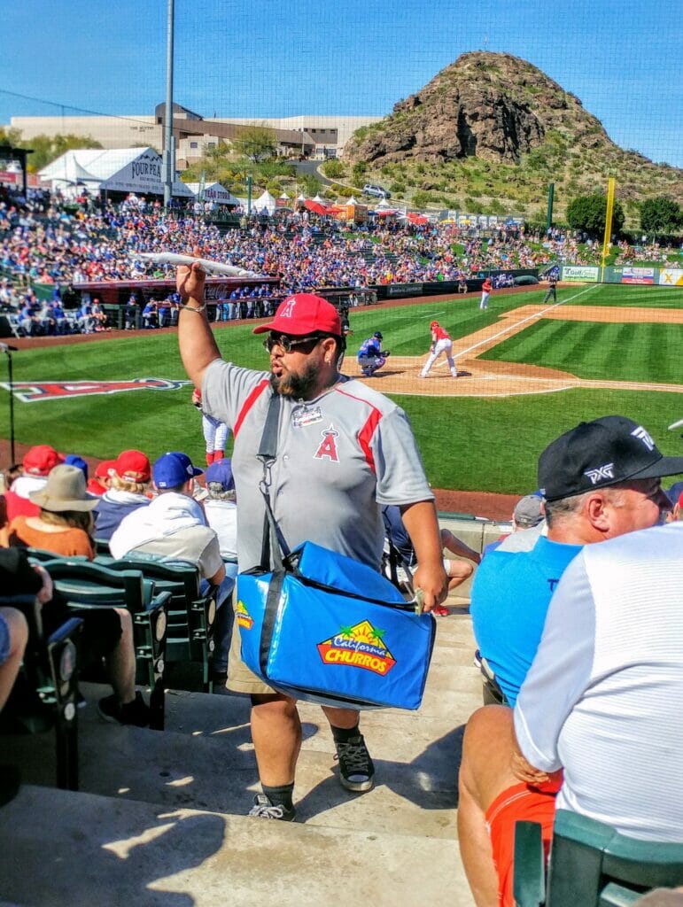 Churro guy at Tempe Diablo Stadium credit Charlie Vascellero