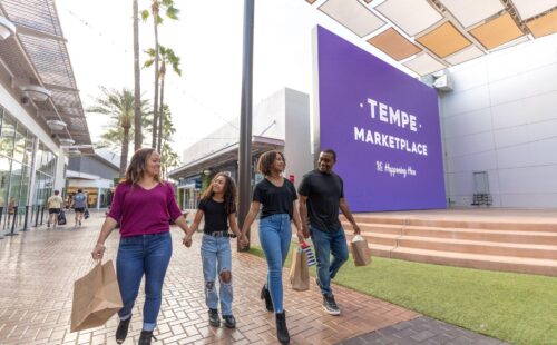 Family shopping at Tempe Marketplace