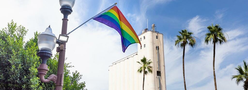 Pride flag in Downtown Tempe