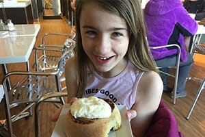 cinnamon roll at Scramble in Tempe, AZ