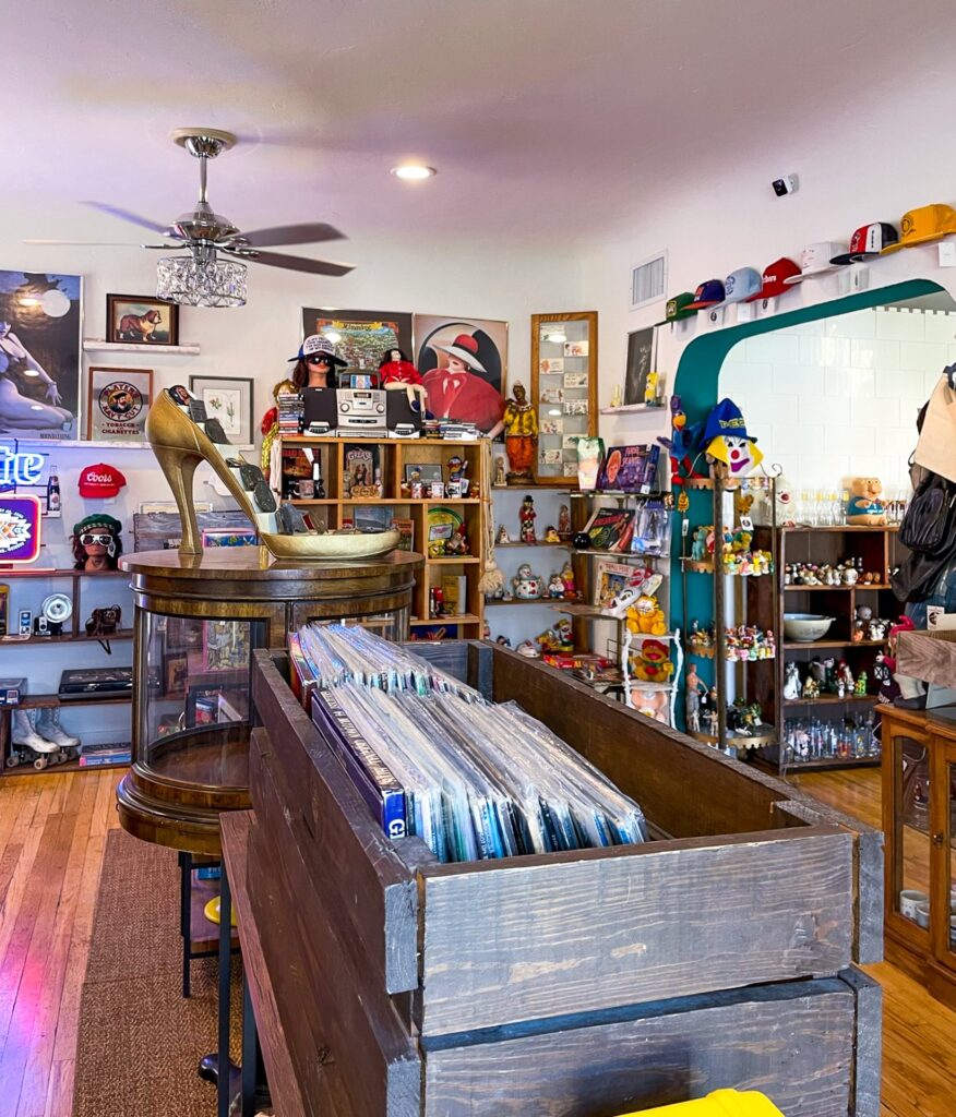 A room full of vintage collectibles