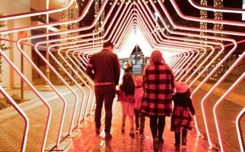 Tempe Marketplace holiday light tunnel